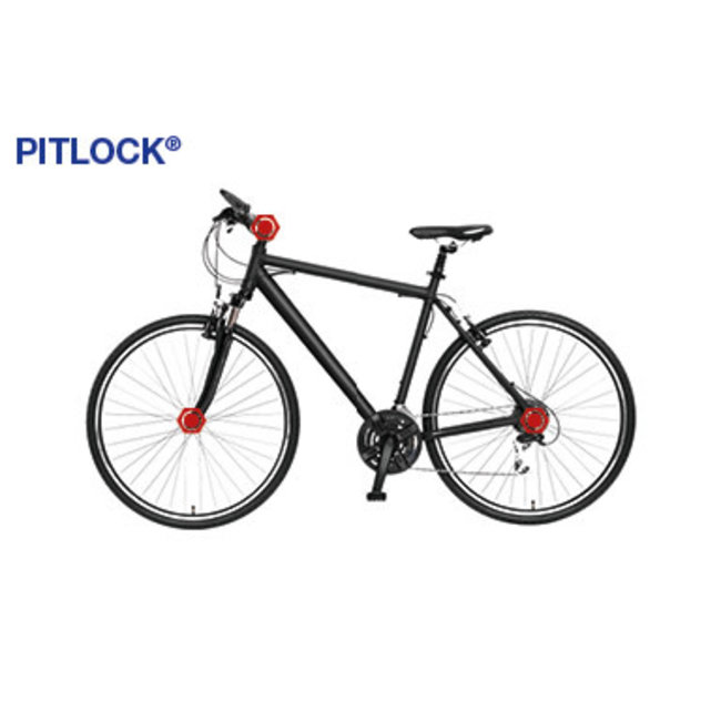 Pitlock Set 03/GA: Front & Rear Skewer with Topcap Silver