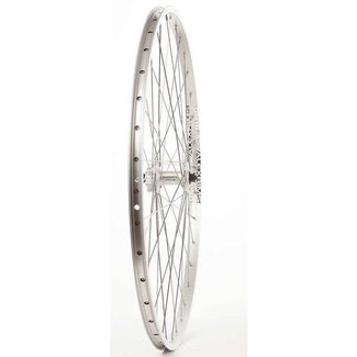 700c (622) Front Wheel Alex DM18 Silver 36h MSW Shimano HB-M475 6-Bolt ISO Disc QR x 100mm