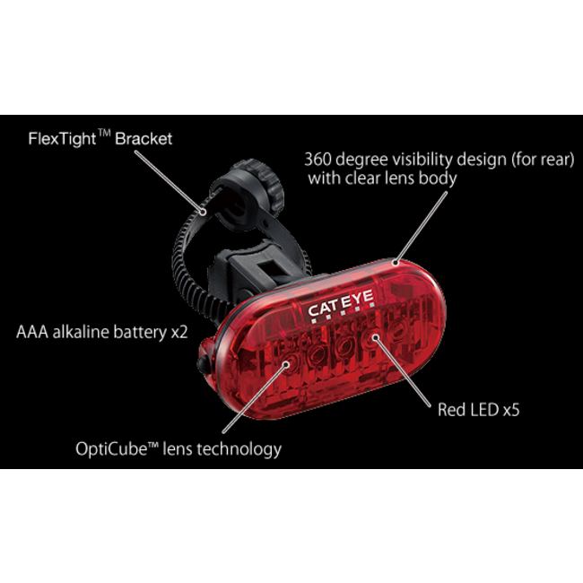 Cateye Omni 5 (TL-LD155) Flashing light, Rear