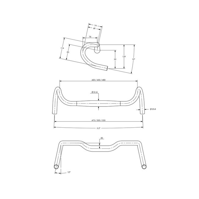 Surly Truck Stop Drop Handlebar 31.8mm -