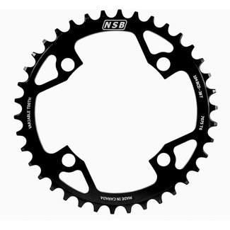 NSB Variable Tooth Chainring 104BCD 38T Black 9/10/11-Speed for 1x