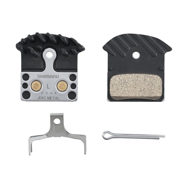 Shimano Disc Brake Pad J04C METAL Sintered PAD W/FIN & SPRING ALFINE, SLX, XT, XTR