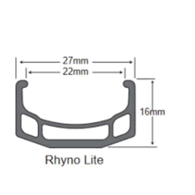 Sun Ringle Rhyno Lite Rim - 26", 559 Rim, Black/Silver, 32H, Clincher