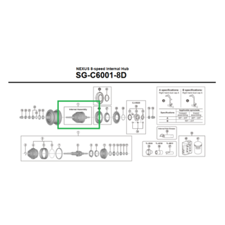 Shimano Shimano Nexus SG-C6001-8D Internal Assembly Unit (Axle Length 187 mm)