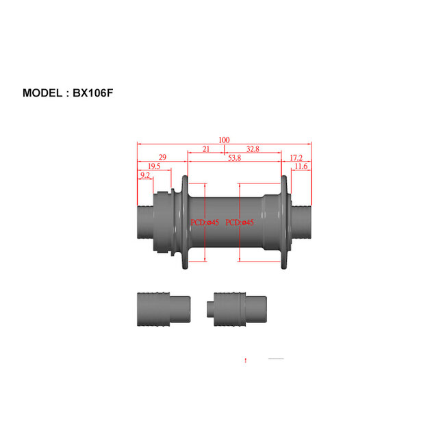 Bitex BX106F Front Center Lock CL Disc Hub 12x100 28h