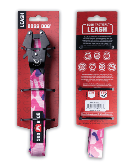 Boss Dog Leash 6FT Camo Pink