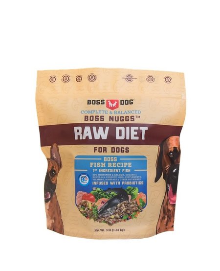 Boss Dog Complete Raw Frozen Fish Diet Nuggs 3lb