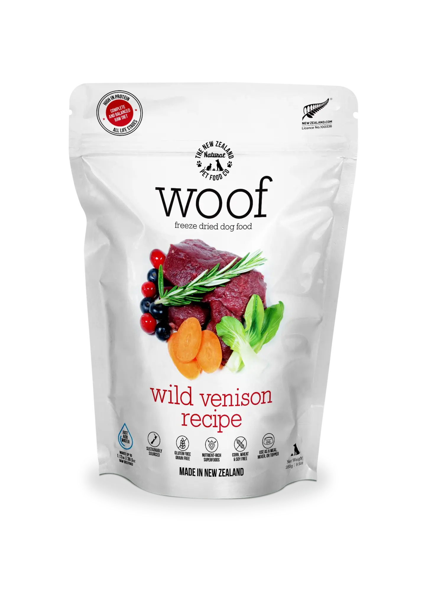 The New Zealand Natural Pet Food Company New Zealand Natural- Woof Wild Venison 9.9oz