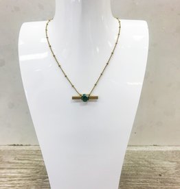 LOREN HOPE Emerald Bar Necklace