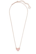 KENDRA SCOTT Ari Heart Rose Gold Pendant Necklace