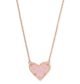 KENDRA SCOTT Ari Heart Rose Gold Pendant Necklace