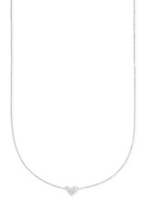 KENDRA SCOTT Heart Pendant Necklace In 14k White Diamonds