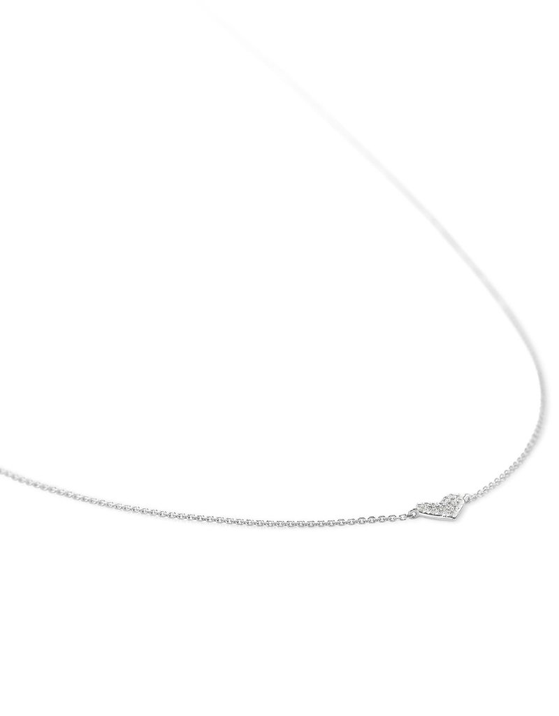 KENDRA SCOTT Heart Pendant Necklace In 14k White Diamonds