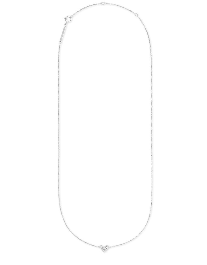 KENDRA SCOTT Heart Pendant Necklace In 14k White Diamonds