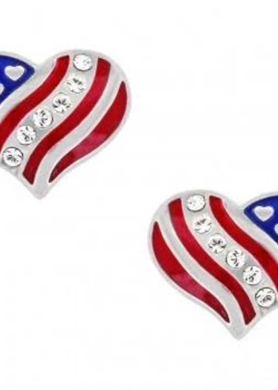 Hearts and Stripes Mini Post Earrings