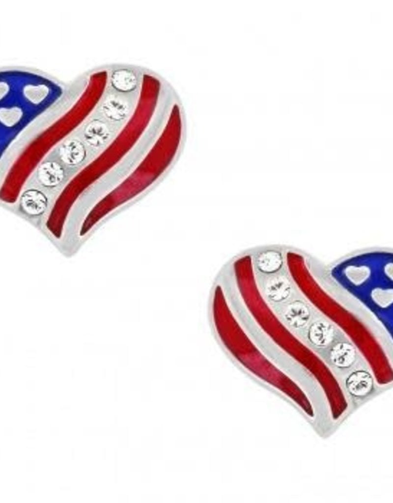 Hearts and Stripes Mini Post Earrings