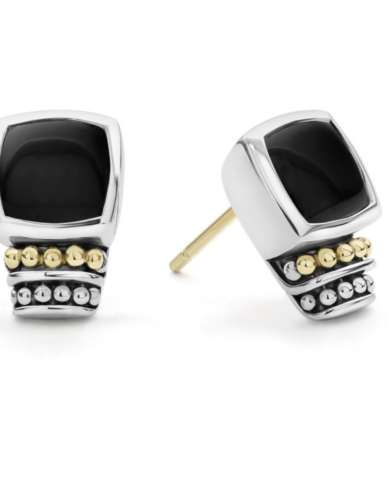 LAGOS Caviar Gemstone Black Onyx Stud Earrings