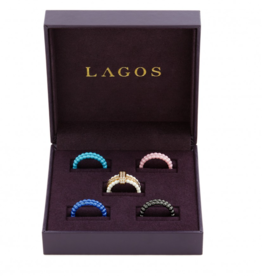 LAGOS Caviar Gold Diamond Stacking Ring Set
