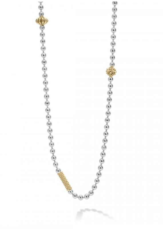 LAGOS Caviar Icon Two Tone Beaded Necklace