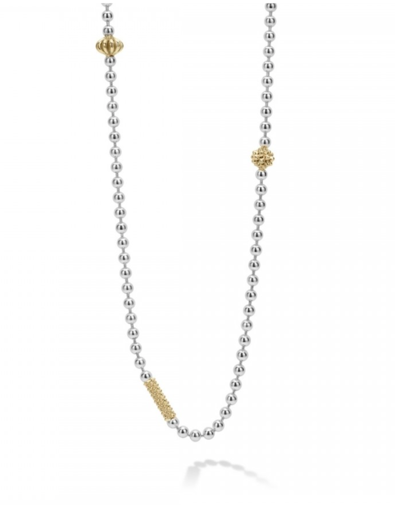 LAGOS Caviar Icon Two Tone Beaded Necklace