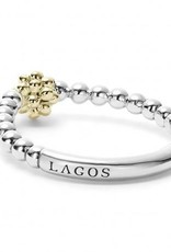 LAGOS Caviar Icon Stacking Ring with Gold Ball