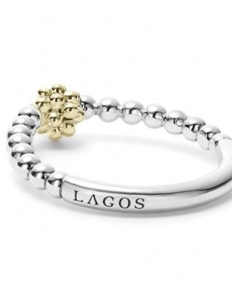 LAGOS Caviar Icon Stacking Ring with Gold Ball