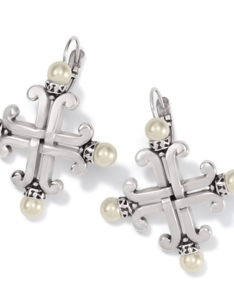 Taos Pearl Cross Leverback Earring