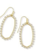 KENDRA SCOTT Elle Open Frame White Crystal Drop Earrings