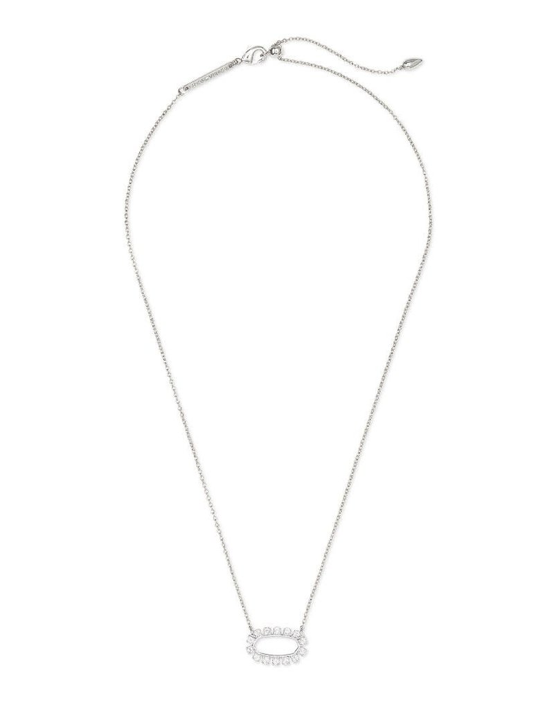 KENDRA SCOTT Elisa Open Frame White Crystal Pendant Necklace