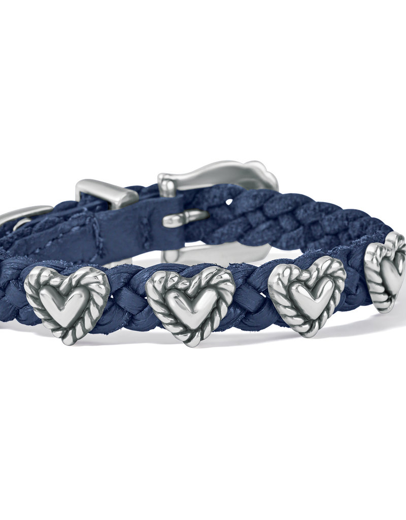 Roped Heart Braid Bracelet in French Blue
