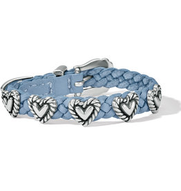 Roped Heart Braided Bracelet in Heaven Blue