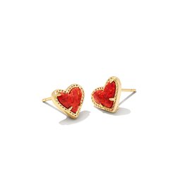 KENDRA SCOTT Ari Heart Gold Stud Earrings