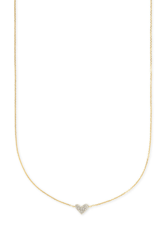 KENDRA SCOTT Heart Pendant Necklace In 14k White Diamonds