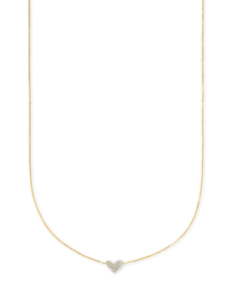 KENDRA SCOTT Heart Pendant Necklace In 14k White Diamonds