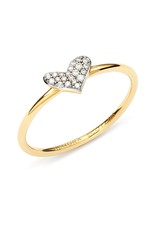 KENDRA SCOTT Heart 14k Yellow Gold Band Ring in White Diamonds