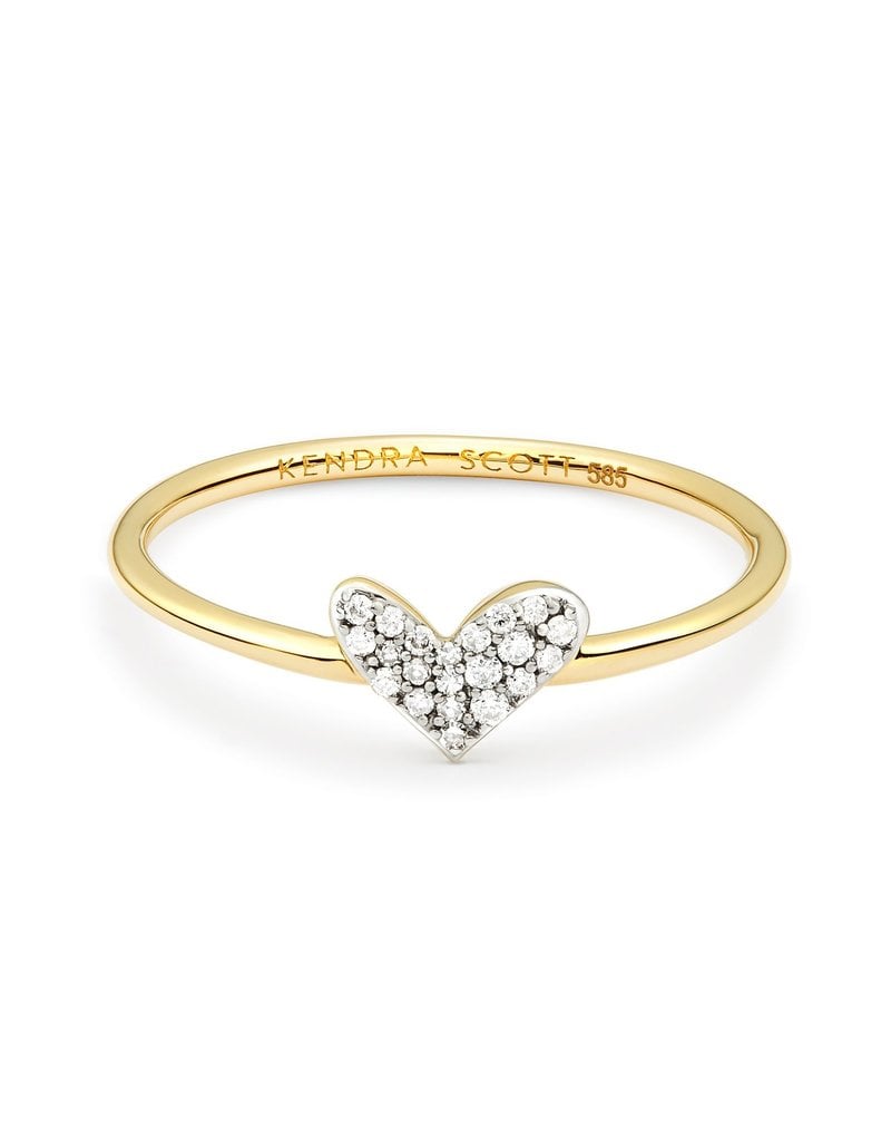 Cross 14k Yellow Gold Band Ring in White Diamond | Kendra Scott