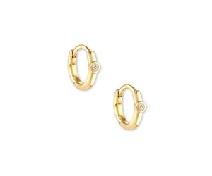 Audrey14k Yellow Gold Hoop Earrings in White Diamond | Kendra Scott