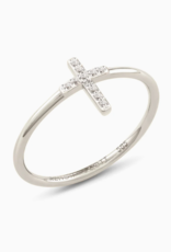KENDRA SCOTT Cross 14k Band Ring In White Diamonds
