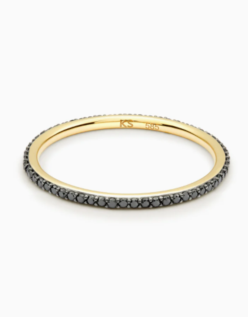 KENDRA SCOTT Angelina 14K Yellow Gold Band Ring in Pave Diamonds