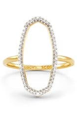 KENDRA SCOTT Dani 14K Yellow Gold Open Ring in Pave Diamonds