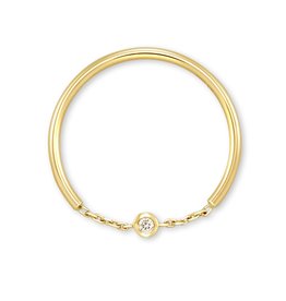 KENDRA SCOTT Amara 14k Yellow Gold Band Ring In White Diamonds