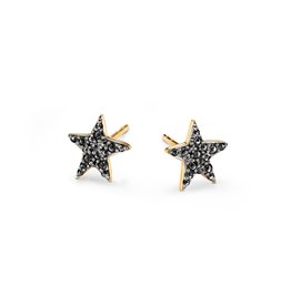KENDRA SCOTT Star 14k Yellow Gold Stud Earrings In Pave Diamonds