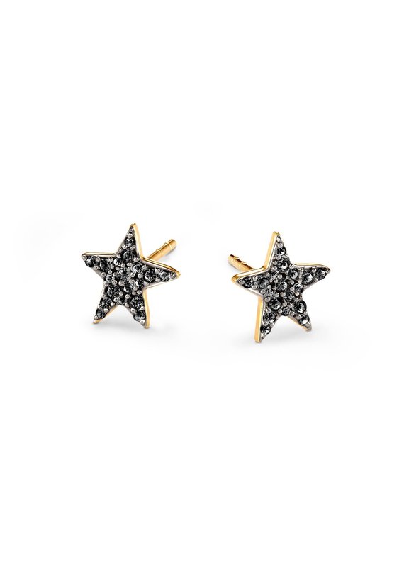 KENDRA SCOTT Star 14k Yellow Gold Stud Earrings In Pave Diamonds