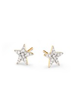 KENDRA SCOTT Star 14k Yellow Gold Stud Earrings In Pave Diamonds