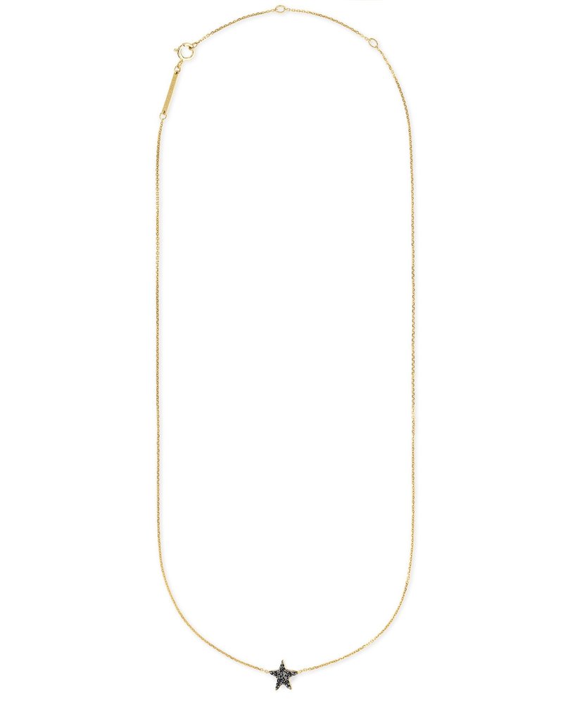 KENDRA SCOTT Star 14k Yellow Gold Pendant Necklace In Pave Diamonds