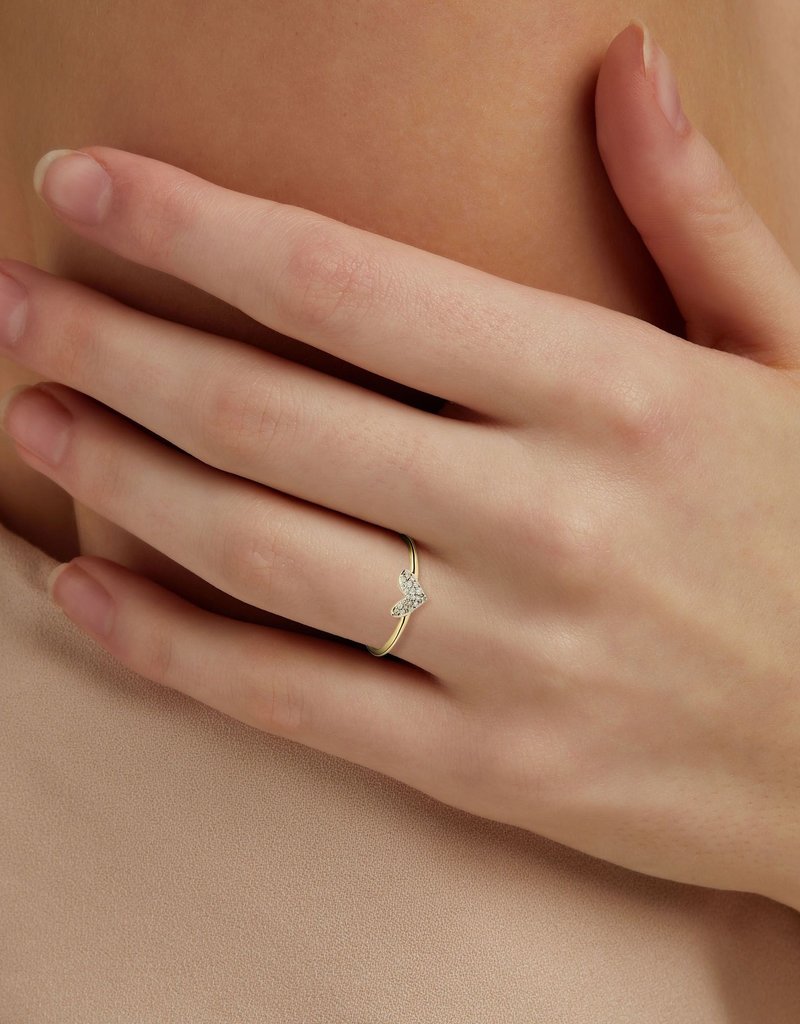 KENDRA SCOTT Heart 14k White Gold Band Ring in White Diamonds