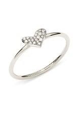 KENDRA SCOTT Heart 14k White Gold Band Ring in White Diamonds