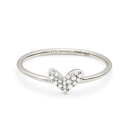 KENDRA SCOTT Heart 14k White Gold Band Ring in White Diamonds