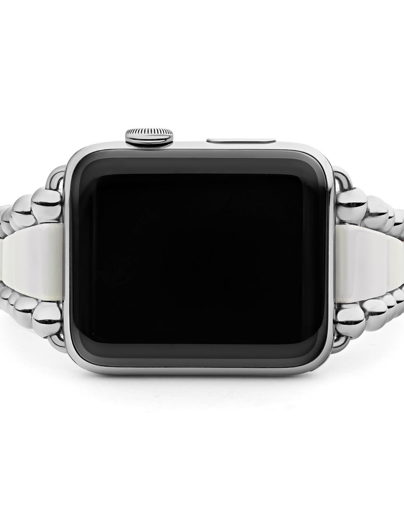LAGOS Smart Caviar White Ceramic and Stainless Steel Watch Bracelet