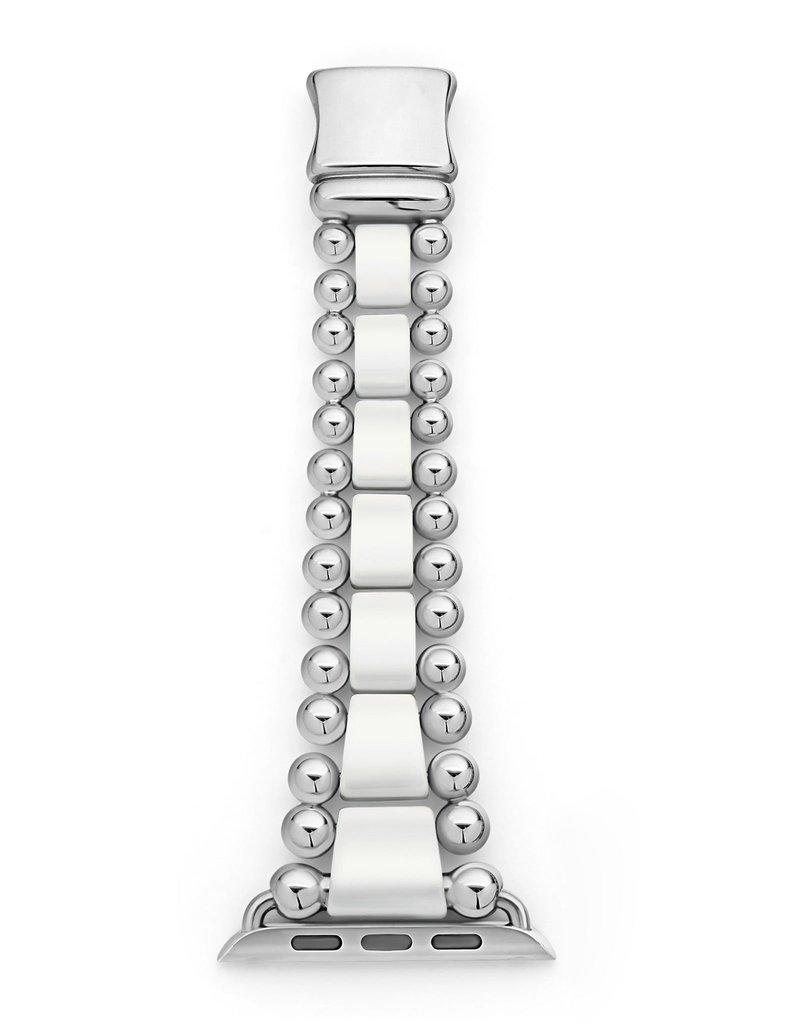 LAGOS Smart Caviar White Ceramic and Stainless Steel Watch Bracelet